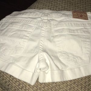 True Religion White Denim Shorts